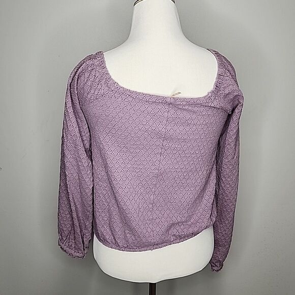 Free People Purple Wellington Top Womens Small Balloon Long Sleeve - Picture 5 of 9